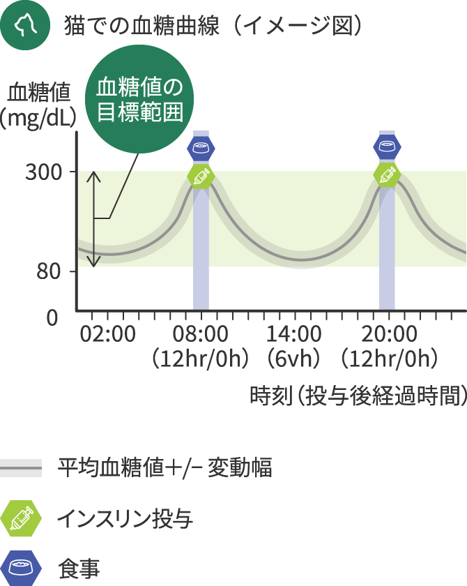 グラフ:猫に対するプロジンク®の作用時間